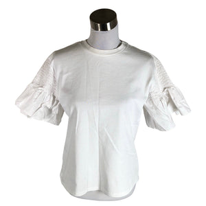 Unisex Victoria Beckham - Lühikeste käistega pluus, suurus 38 - Looduslik valge (1)
