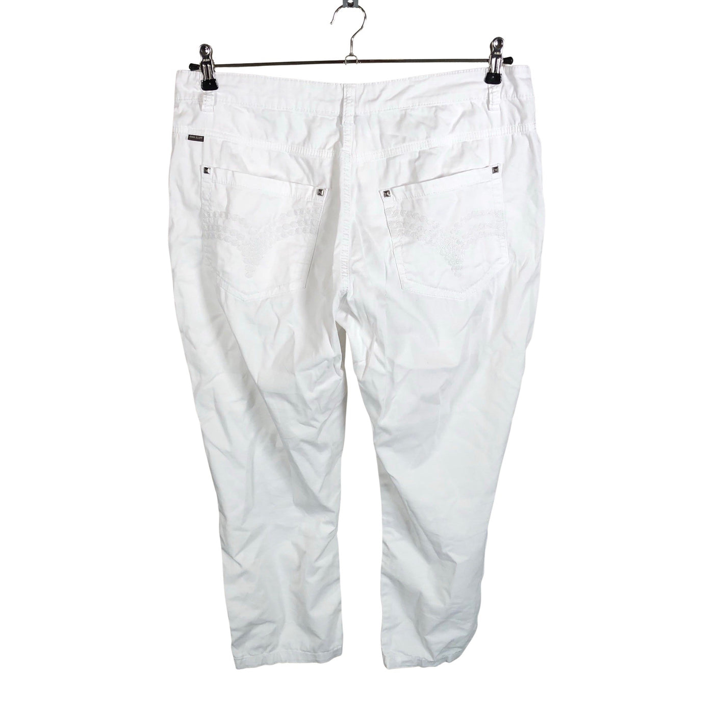 Unisex Anna Scott - Mittevenivad poolpikad püksid, suurus 40 - Valge (2)