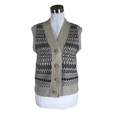 Unisex Neo Noir - Kootud vest, suurus 38 - Beige ()
