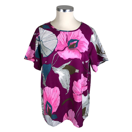 Unisex Zizzi - Lühikeste käistega pluus, suurus 42 - Lilla ()