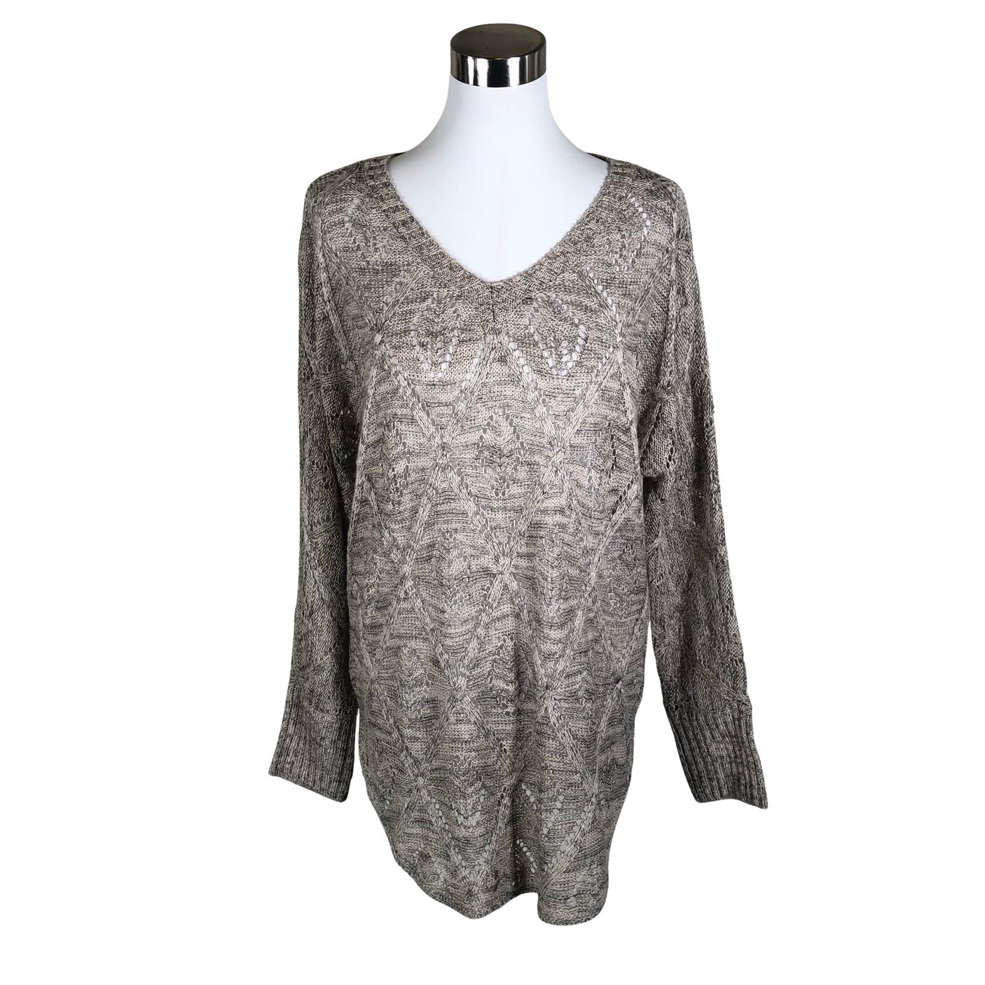 Unisex Cream - Kootud tuunika, suurus 40 - Hall (1)