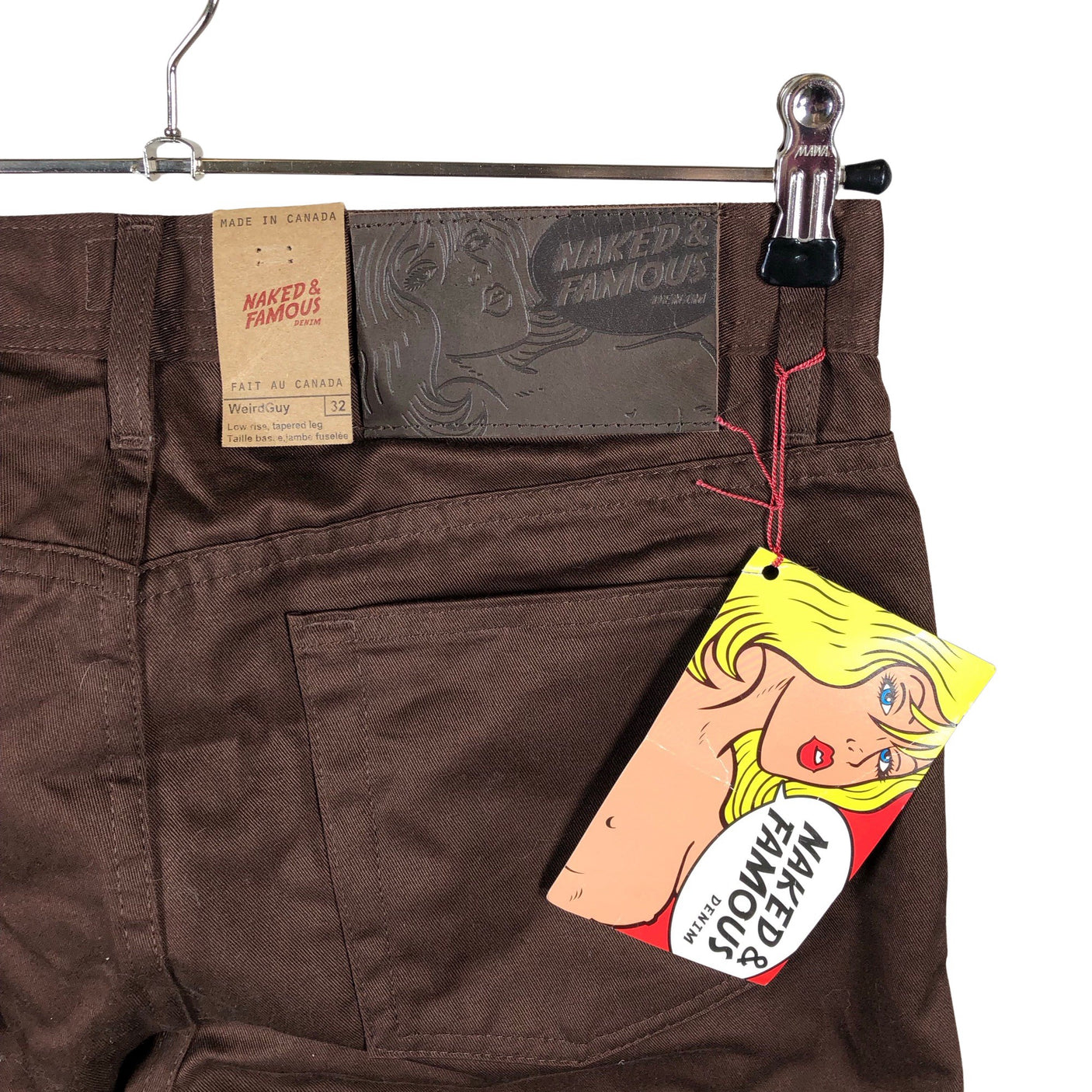 Unisex Naked & Famous - Teksad, suurus W32 - Pruun (3)