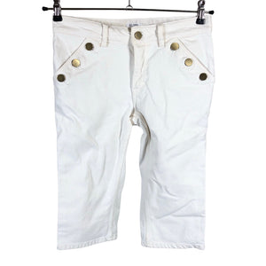 Unisex Filippa K. - Teksast poolpikad püksid, suurus W27 - Valge (1)