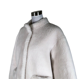 Unisex Muotikuu - Kunstkarusnahast mantel, suurus 36 - Valge (3)