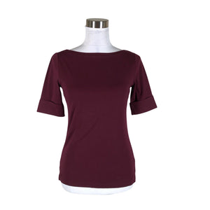 Unisex Lauren Ralph Lauren - T-särk, suurus 38 - Veinipunane (1)