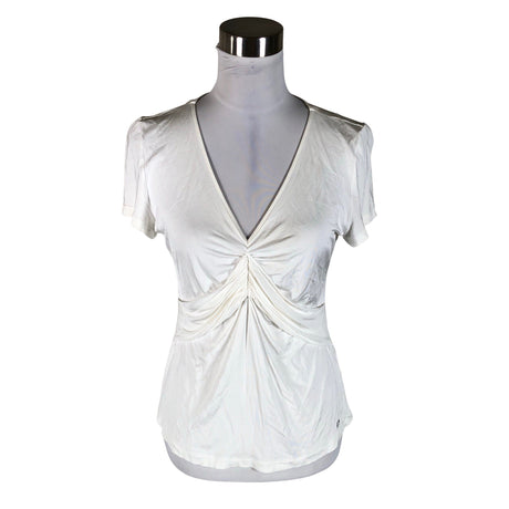 Unisex Escada - Lühikeste käistega pluus, suurus 40 - Looduslik valge ()
