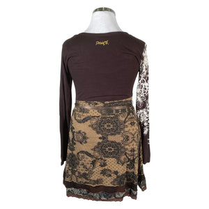 Unisex Desigual - Trikotaažist kleit, suurus 44 - Pruun (2)
