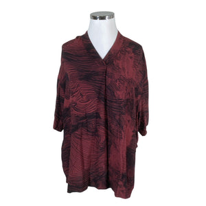 Unisex Marimekko - Lühikeste käistega pluus, suurus 44 - Veinipunane (1)