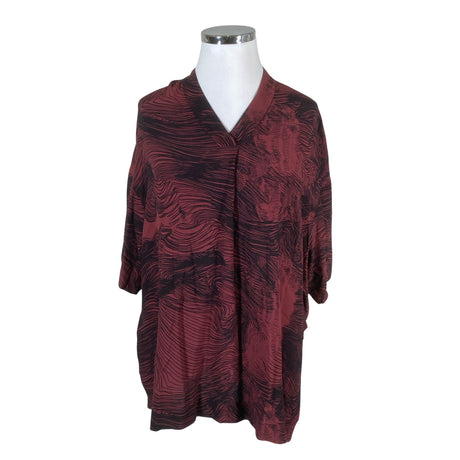 Unisex Marimekko - Lühikeste käistega pluus, suurus 44 - Veinipunane ()