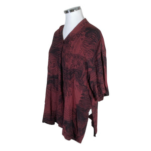 Unisex Marimekko - Lühikeste käistega pluus, suurus 44 - Veinipunane (2)
