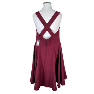 Unisex Hell Bunny - Mitteveniv kleit, suurus 44 - Veinipunane (2)