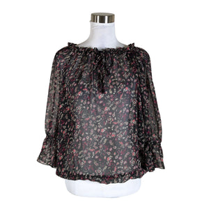 Unisex Wearhouse - Lühikeste käistega pluus, suurus 36 - Must (1)