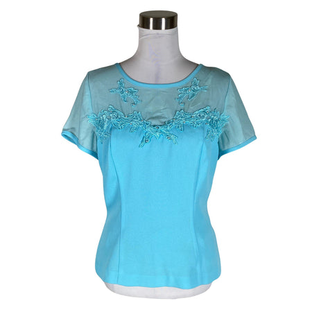 Unisex Lori Weidner - Lühikeste käistega pluus, suurus 40 - Türkiis ()