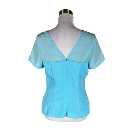 Unisex Lori Weidner - Lühikeste käistega pluus, suurus 40 - Türkiis (2)