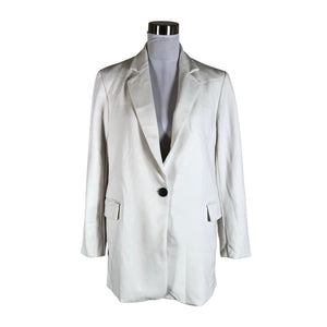Unisex Massimo Dutti - Dressikangast jakk, suurus 38 - Looduslik valge (1)