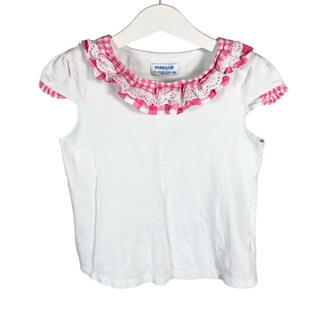 Unisex Mayoral - Trikotaažist topp, suurus 128 - 134 - Valge ()