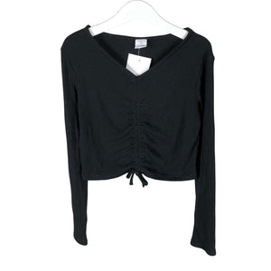 Unisex Lindex - Trikotaažist pluus, suurus 134 - 140 - Must (1)