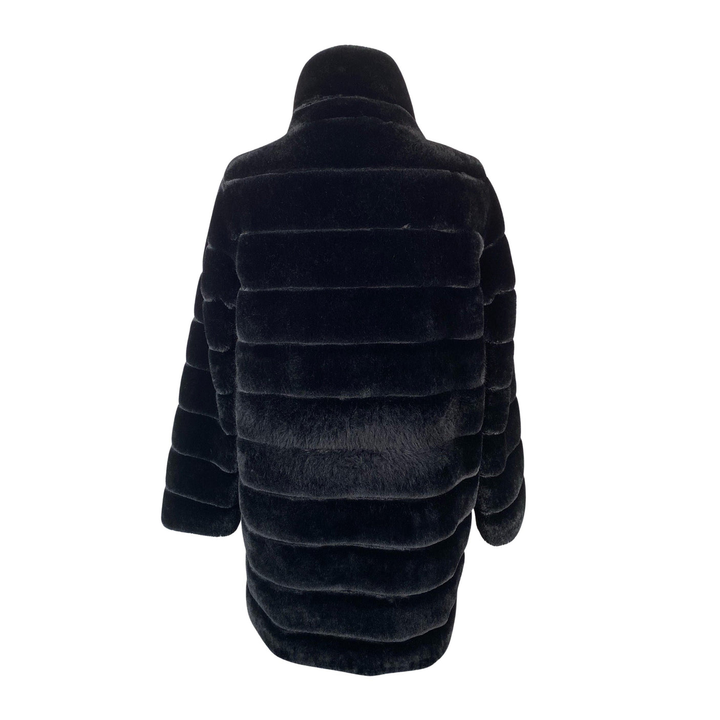 Unisex Marella - Kunstkarusnahast mantel, suurus 44 - Must (2)