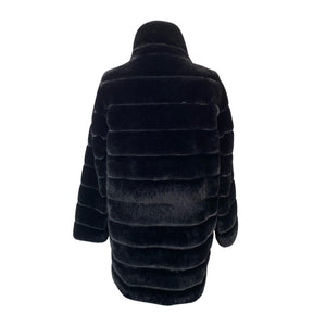 Unisex Marella - Kunstkarusnahast mantel, suurus 44 - Must (2)