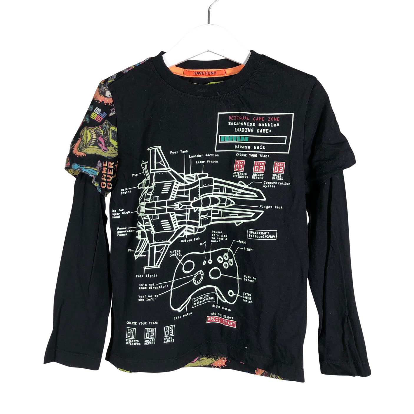 Unisex Desigual - Trikotaažist pluus, suurus 110 - 116 - Must (1)