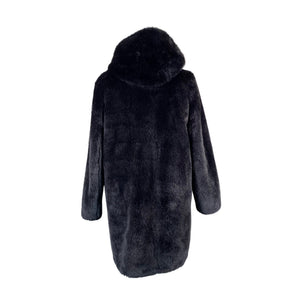 Unisex Saki - Kunstkarusnahast mantel, suurus 42 - Must (2)