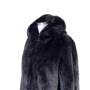 Unisex Saki - Kunstkarusnahast mantel, suurus 42 - Must (3)