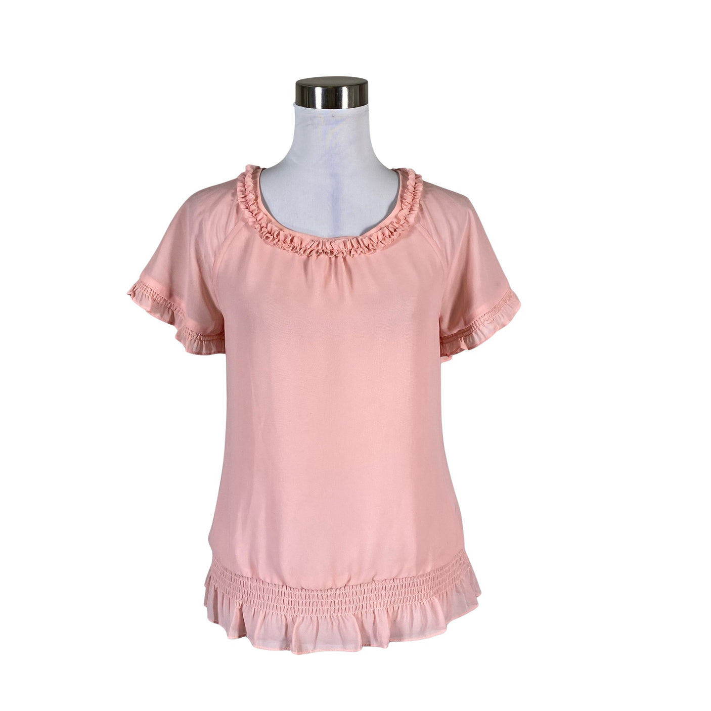 Unisex Ted Baker - Lühikeste käistega pluus, suurus 38 - Heleroosa (1)