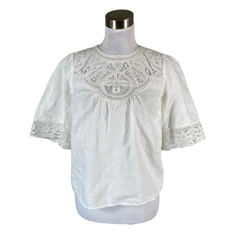 Unisex Sézane - Lühikeste käistega pluus, suurus 38 - Valge ()