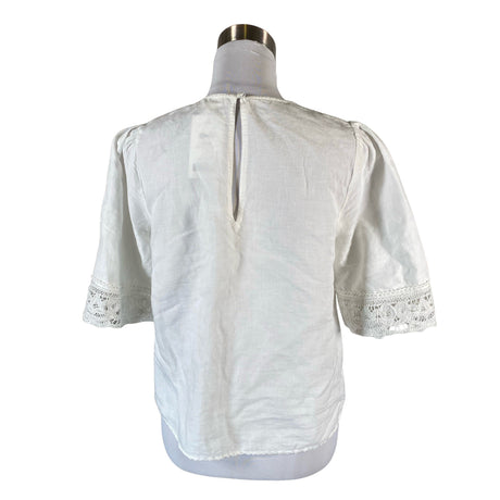 Unisex Sézane - Lühikeste käistega pluus, suurus 38 - Valge (2)
