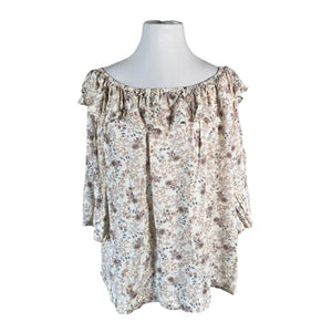 Unisex Andiata - Lühikeste käistega pluus, suurus 46 - Beige (1)