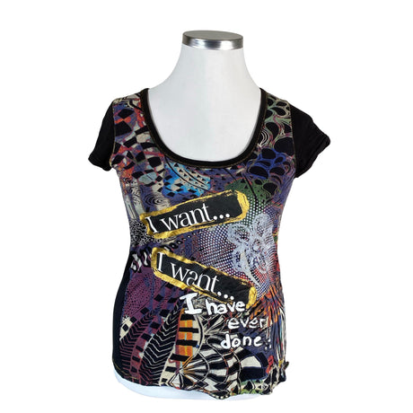 Unisex Desigual - T-särk, suurus 42 - Must ()