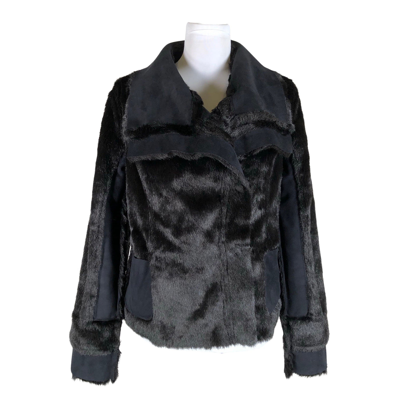 Unisex Pianurastudio - Kunstkarusnahast mantel, suurus 36 - Must (3)