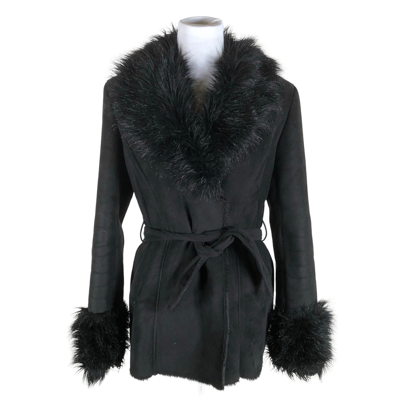 Unisex Morgan - Kunstkarusnahast mantel, suurus 40 - Must (1)