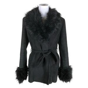 Unisex Morgan - Kunstkarusnahast mantel, suurus 40 - Must (1)