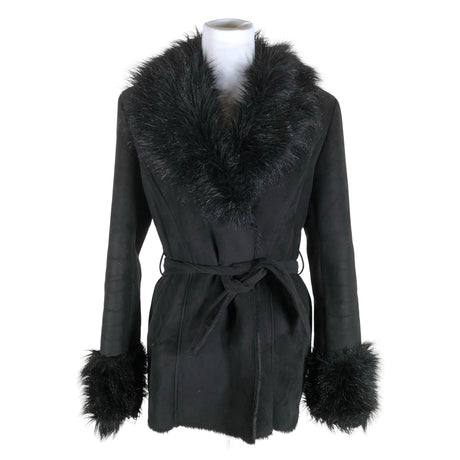 Unisex Morgan - Kunstkarusnahast mantel, suurus 40 - Must ()