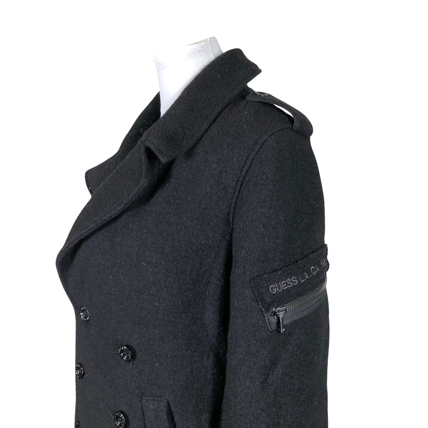 Unisex Guess - Villane mantel, suurus 36 - Must (3)