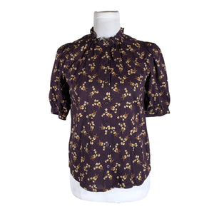 Unisex Holly & Whyte by Lindex - Lühikeste käistega pluus, suurus 36 - Veinipunane (1)