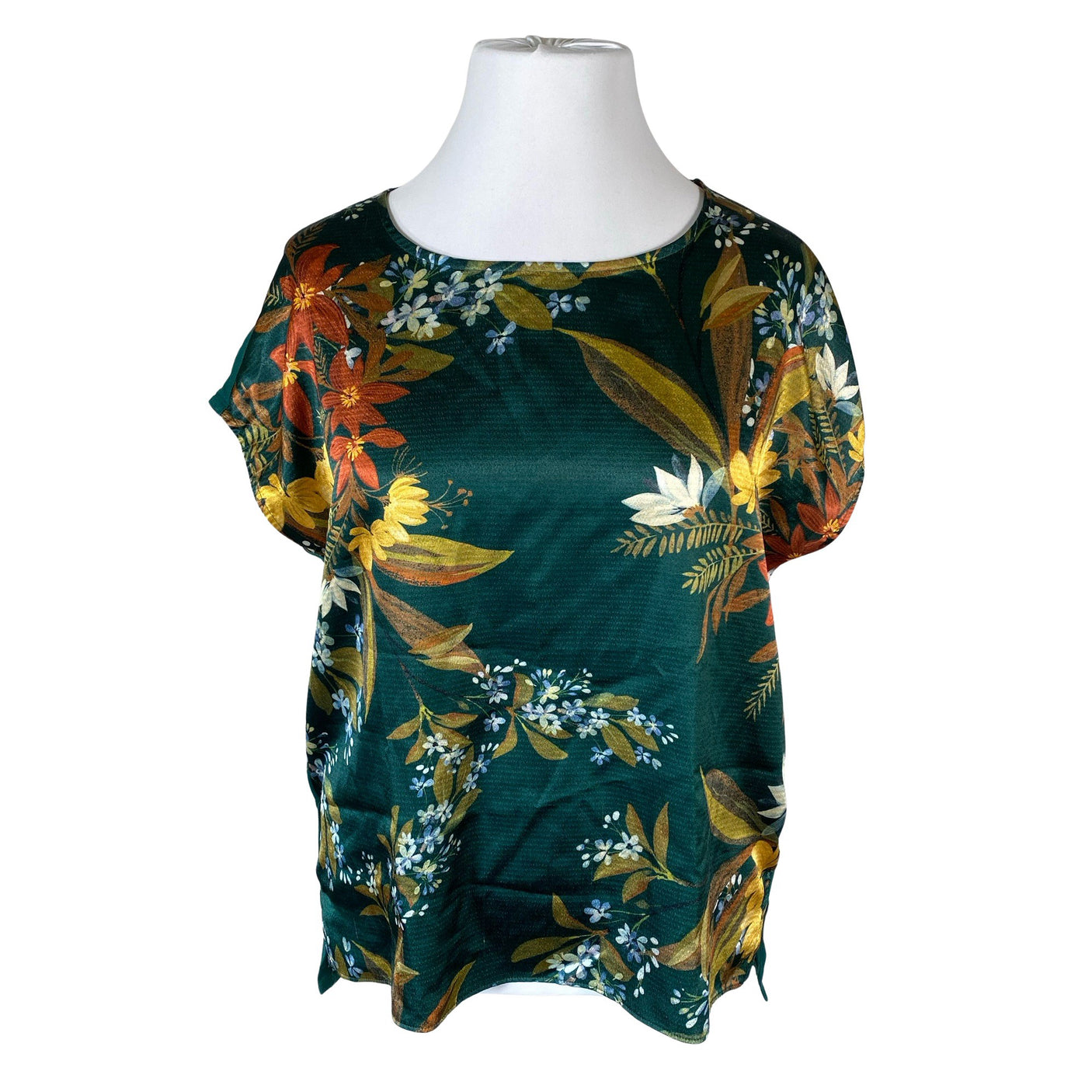 Unisex Per Una by Marks & Spencer - Lühikeste käistega pluus, suurus 42 - Roheline (1)