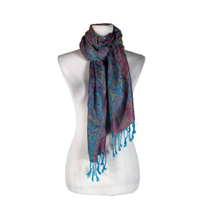 Unisex Pashmina - Õhuke sall, suurus Maxi - Sinine (1)