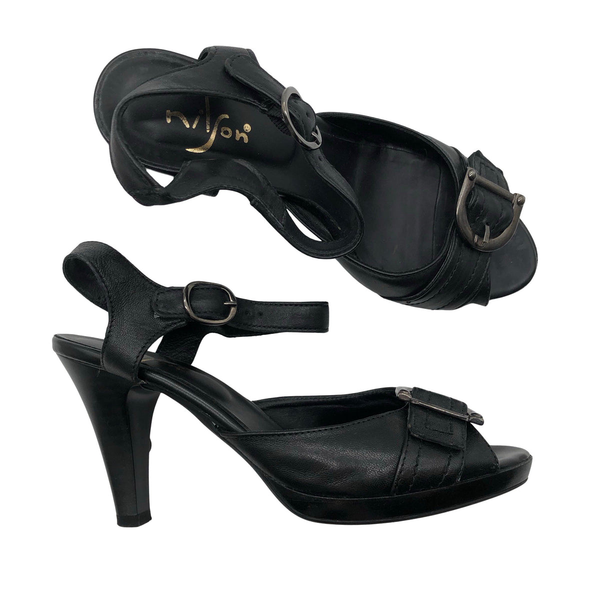 Unisex Nilson - Kontsaga rihmikud, suurus 36 - Must (1)