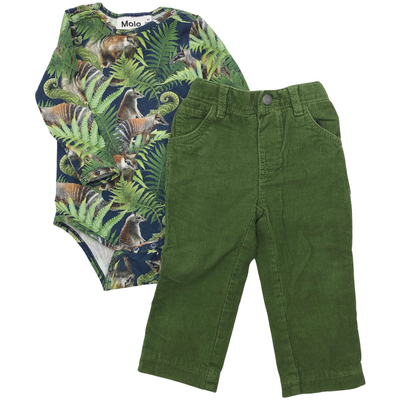 Unisex Molo Kids - Sametpüksid, suurus 74 - 80 - Roheline (1)