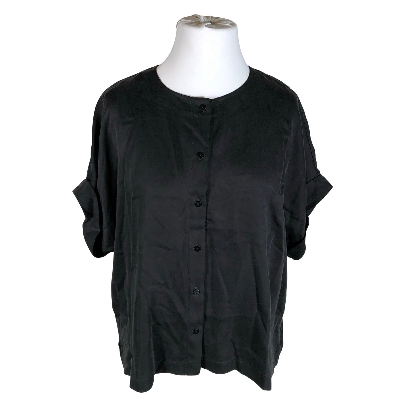 Unisex Papu - Lühikeste käistega pluus, suurus 42 - Must (1)