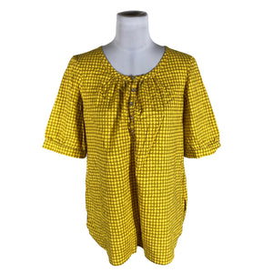 Unisex Marimekko - Lühikeste käistega pluus, suurus 40 - Kollane (1)