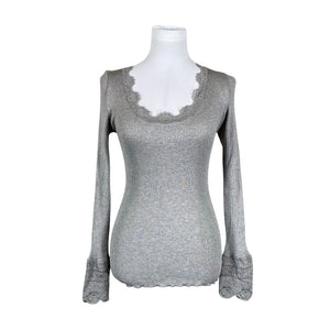 Unisex Rosemunde - Trikotaažist pluus, suurus 40 - Hall (1)