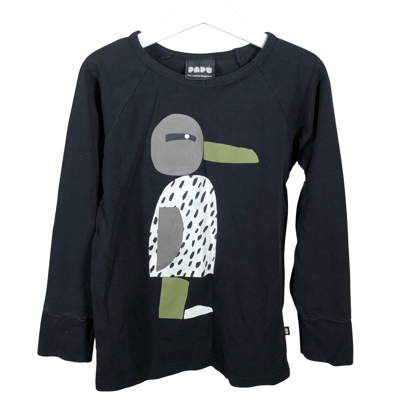Unisex Papu - Trikotaažist pluus, suurus 122 - 128 - Must (1)