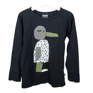 Unisex Papu - Trikotaažist pluus, suurus 122 - 128 - Must (1)