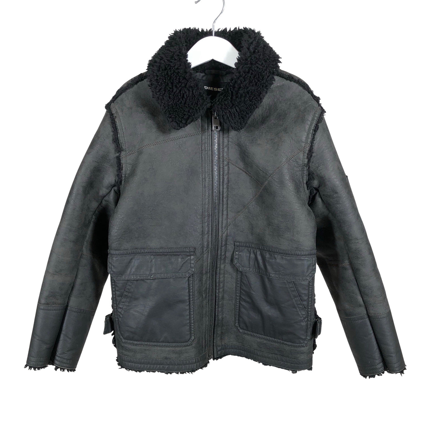 Unisex Diesel - Kunstkarusnahast mantel, suurus 122 - 128 - Pruun (1)