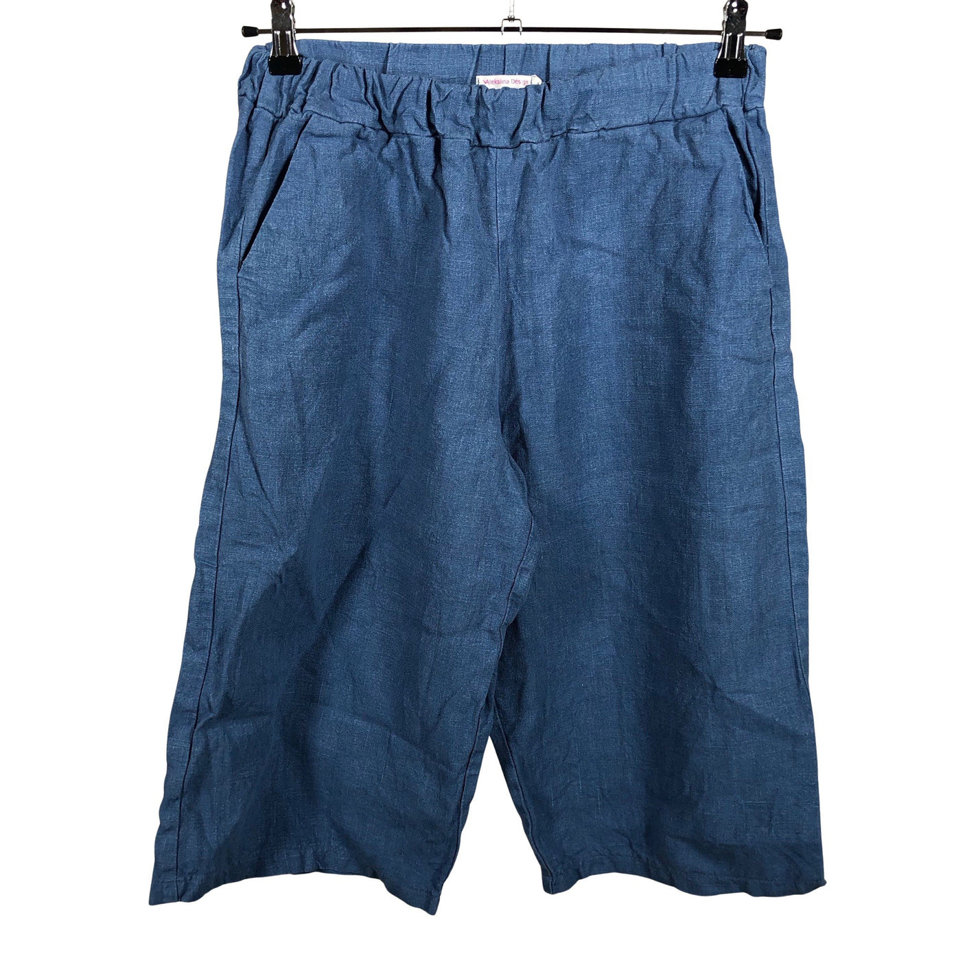 Unisex Aleksiina Design - Mittevenivad poolpikad püksid, suurus 38 - Sinine (1)