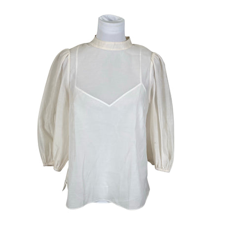 Unisex Ted Baker - Lühikeste käistega pluus, suurus 40 - Looduslik valge ()