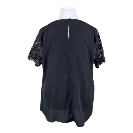 Unisex Zizzi - Lühikeste käistega pluus, suurus 46 - Must (2)